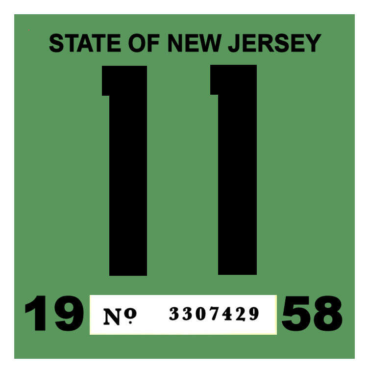 1958 New Jersey INSPECTION Sticker